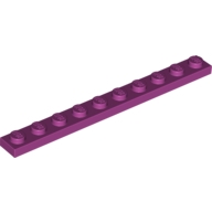 Lego destička 1x10, purpurová (4625630)